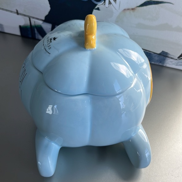 Rae Dunn Blue Pumpkin Container with Yellow Lid - Picture 6 of 8